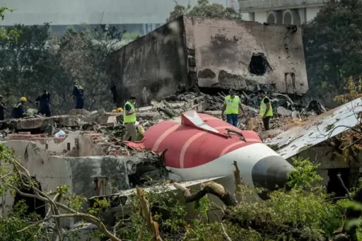 Air India Ahmedabad crash wreckage 2025