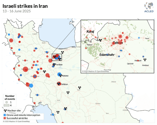 Iran–Israel news conflict escalation map June 2025