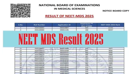 NEET result 2025 declared scorecard download
